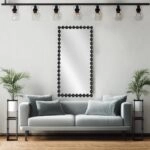 Artekko Dia Μαύρος Μεταλλικός Καθρέπτης Τοίχου (70x4.5x130)cm