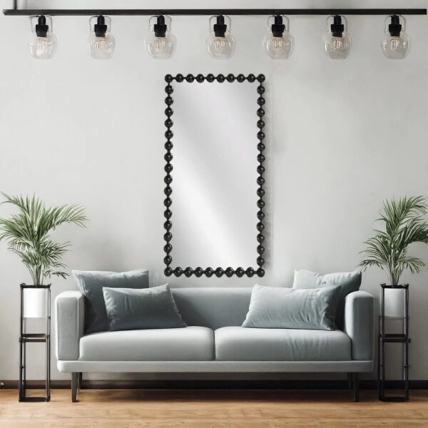 Artekko Dia Μαύρος Μεταλλικός Καθρέπτης Τοίχου (70x4.5x130)cm