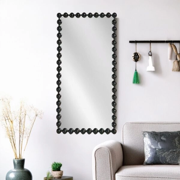 Artekko Dia Μαύρος Μεταλλικός Καθρέπτης Τοίχου (75x4.5x160)cm