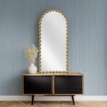 Artekko Dia Χρυσός Μεταλλικός Καθρέπτης Τοίχου (72.5x4.5x181)cm