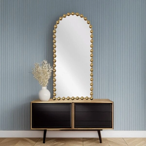 Artekko Dia Χρυσός Μεταλλικός Καθρέπτης Τοίχου (72.5x4.5x181)cm