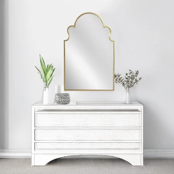 Artekko Dia Χρυσός Μεταλλικός Καθρέπτης Τοίχου (58x2.5x90)cm