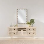 Artekko Dia Χρυσός Μεταλλικός Καθρέπτης Τοίχου (61x2.5x91)cm