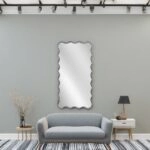 Artekko Dia Ασημί Μεταλλικός Καθρέπτης Τοίχου (70x2.5x130)cm