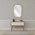 Artekko Dia Χρυσός Μεταλλικός Καθρέπτης Τοίχου (60x2x90)cm