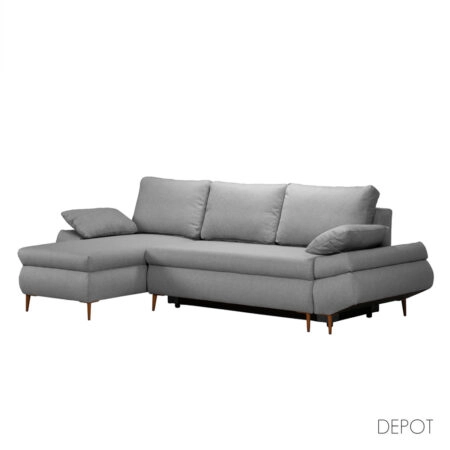 JACOB ΚΑΝΑΠΕΣ ΚΡΕΒΑΤΙ ΓΩΝΙΑ ΑΡΙΣΤΕΡΗ ΓΚΡΙ 264x154x84.7