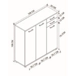 Παπουτσοθήκη - ντουλάπι Polly Megapap χρώμα pine oak 108x35x108εκ.