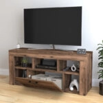 Έπιπλο τηλεόρασης Midili Megapap χρώμα καπνιστή καρυδιά 135x42x60,7εκ.