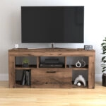 Έπιπλο τηλεόρασης Midili Megapap χρώμα καπνιστή καρυδιά 135x42x60,7εκ.