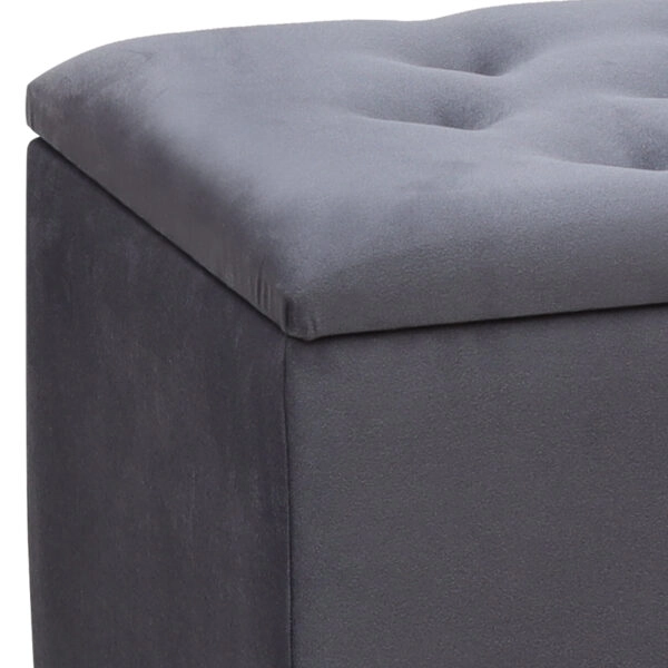 Σκαμπώ - Ταμπουρέ Lotus Megapap βελούδινο χρώμα ανθρακί 90x40x50εκ.