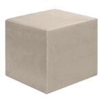 Σκαμπώ April Megapap βελούδινο χρώμα μπεζ 40x40x40εκ.
