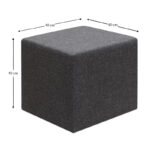 Σκαμπώ Linda Megapap υφασμάτινο χρώμα ανθρακί 40x40x40εκ.