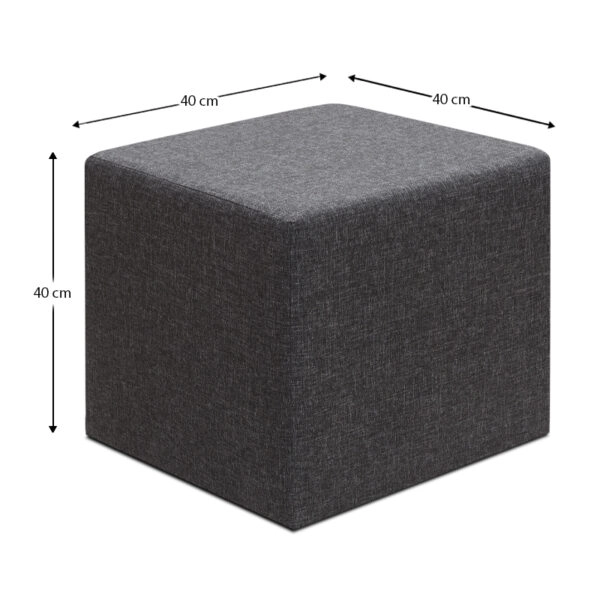 Σκαμπώ Linda Megapap υφασμάτινο χρώμα ανθρακί 40x40x40εκ.