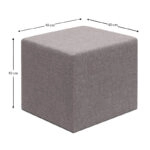 Σκαμπώ Linda Megapap υφασμάτινο χρώμα καφέ 40x40x40εκ.