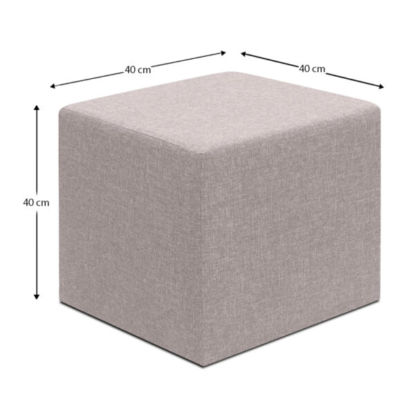 Σκαμπώ Linda Megapap υφασμάτινο χρώμα μπεζ 40x40x40εκ.