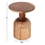 ΒΟΗΘΗΤΙΚΟ ΤΡΑΠΕΖΑΚΙ PUMBE HM9891.11 ΞΥΛΟ SUAR ΣΕ ΦΥΣΙΚΟ ΧΡΩΜΑ Φ40x50Υεκ