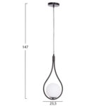 ΦΩΤΙΣΤΙΚΟ ΟΡΟΦΗΣ DROPLET HM7503.11 ΜΕΤΑΛΛΟ ΣΕ ΜΑΥΡΟ-ΛΕΥΚΟΣ ΓΛΟΜΠΟΣ 23,5x12x147Υεκ.