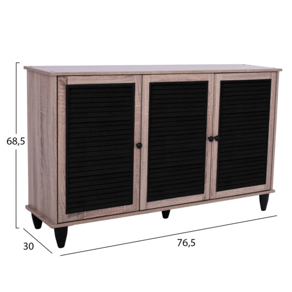 ΠΑΠΟΥΤΣΟΘΗΚΗ-ΝΤΟΥΛΑΠΙ MCKENNA ΞΥΛ. 3ΠΟΡΤΕΣ HM2267.02 SONAMA-ΜΑΥΡΟ 112x30x68,5Υ εκ.