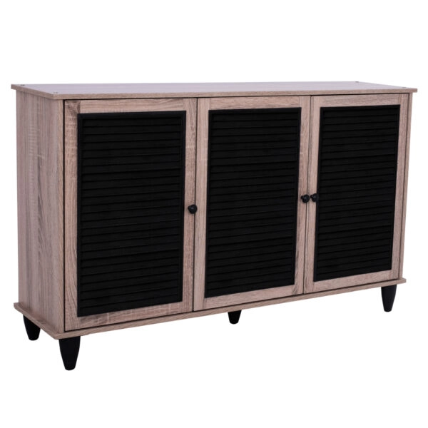 ΠΑΠΟΥΤΣΟΘΗΚΗ-ΝΤΟΥΛΑΠΙ MCKENNA ΞΥΛ. 3ΠΟΡΤΕΣ HM2267.02 SONAMA-ΜΑΥΡΟ 112x30x68,5Υ εκ.