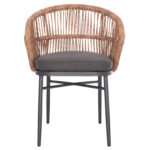 ΠΟΛΥΘΡΟΝΑ ΑΛΟΥΜΙΝΙΟΥ ORIN HM6265.01 ΣΚΟΥΡΟ ΓΚΡΙ- P.E.RATTAN ΣΕ ΦΥΣΙΚΟ 65x56x82Υεκ.