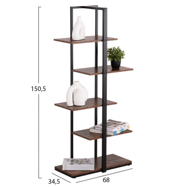 ΡΑΦΙΕΡΑ OMNI HM18074.04 ΜΑΥΡΟΣ ΜΕΤΑΛΛΙΚΟΣ ΣΚΕΛΕΤΟΣ-ΜΕΛΑΜΙΝΗ ΚΑΡΥΔΙ 80x34x151,5Υεκ