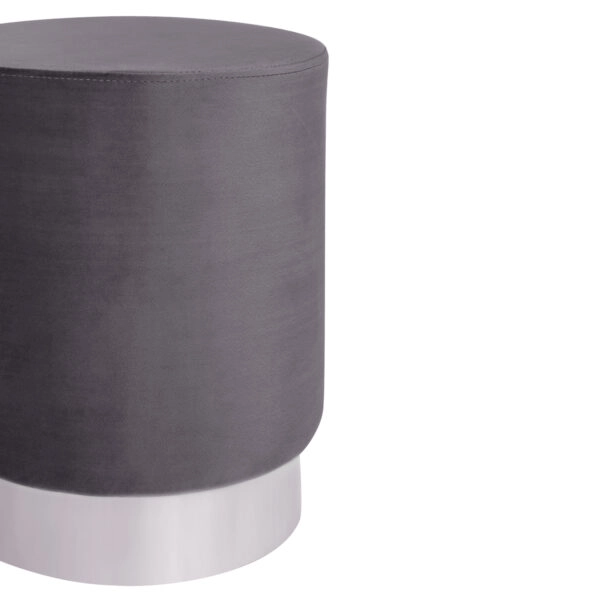 ΣΚΑΜΠΟ LEVY ΓΚΡΙ ΒΕΛΟΥΔΟ ΜΕ ΧΡΥΣΗ ΒΑΣΗ HM8408.01 Φ35x43Υ εκ.