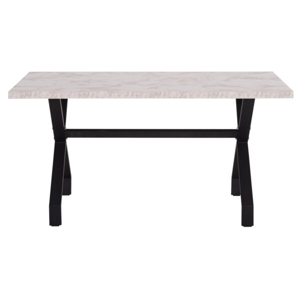 ΤΡΑΠΕΖΙ ΚΟΥΖΙΝΑΣ LANA HM18221.01 ΜΕΛΑΜΙΝΗ ΛΕΥΚΟ ΜΑΡΜΑΡΟ-ΜΑΥΡΑ ΜΕΤΑΛ.ΠΟΔΙΑ 140x70x72Υεκ