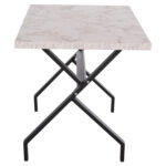 ΤΡΑΠΕΖΙ ΚΟΥΖΙΝΑΣ LANA HM18221.01 ΜΕΛΑΜΙΝΗ ΛΕΥΚΟ ΜΑΡΜΑΡΟ-ΜΑΥΡΑ ΜΕΤΑΛ.ΠΟΔΙΑ 140x70x72Υεκ