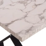 ΤΡΑΠΕΖΙ ΚΟΥΖΙΝΑΣ LANA HM18221.01 ΜΕΛΑΜΙΝΗ ΛΕΥΚΟ ΜΑΡΜΑΡΟ-ΜΑΥΡΑ ΜΕΤΑΛ.ΠΟΔΙΑ 140x70x72Υεκ