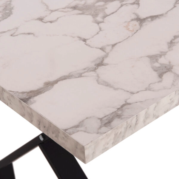 ΤΡΑΠΕΖΙ ΚΟΥΖΙΝΑΣ LANA HM18221.01 ΜΕΛΑΜΙΝΗ ΛΕΥΚΟ ΜΑΡΜΑΡΟ-ΜΑΥΡΑ ΜΕΤΑΛ.ΠΟΔΙΑ 140x70x72Υεκ