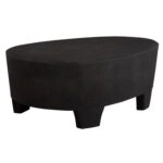 ΤΡΑΠΕΖΙ ΣΑΛΟΝΙΟΥ ΟΒΑΛ ΣΕΙΡΑ SANTORINI HM18066 MDF ΣΕ ΜΑΥΡΟ ΧΡΩΜΑ 100x60x33Υεκ.
