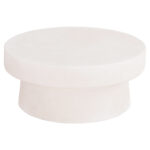 ΤΡΑΠΕΖΙ ΣΑΛΟΝΙΟΥ ΣΤΡΟΓΓΥΛΟ ΣΕΙΡΑ SANTORINI HM18050 MDF ΣΕ ΥΠΟΛΕΥΚΟ ΧΡΩΜΑ Φ80x35Υεκ.