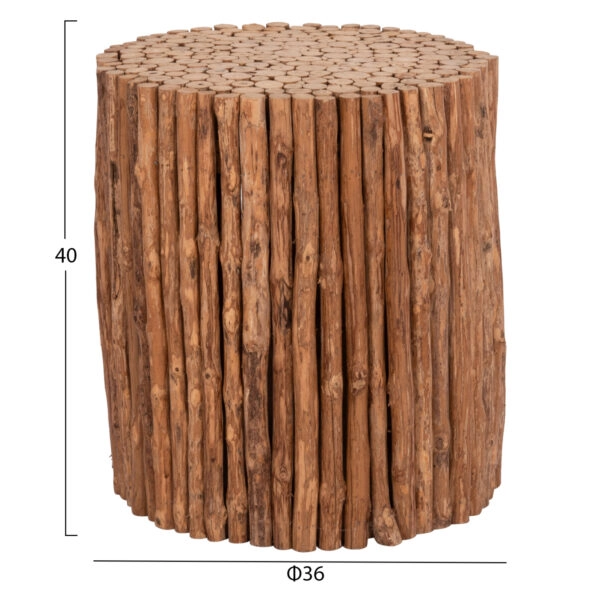 ΤΡΑΠΕΖΙ ΣΑΛΟΝΙΟΥ ΣΤΡΟΓΓΥΛΟ DRIFTER HM4443 DRIFTWOOD ΣΕ ΦΥΣΙΚΟ ΧΡΩΜΑ Φ36x40Υεκ