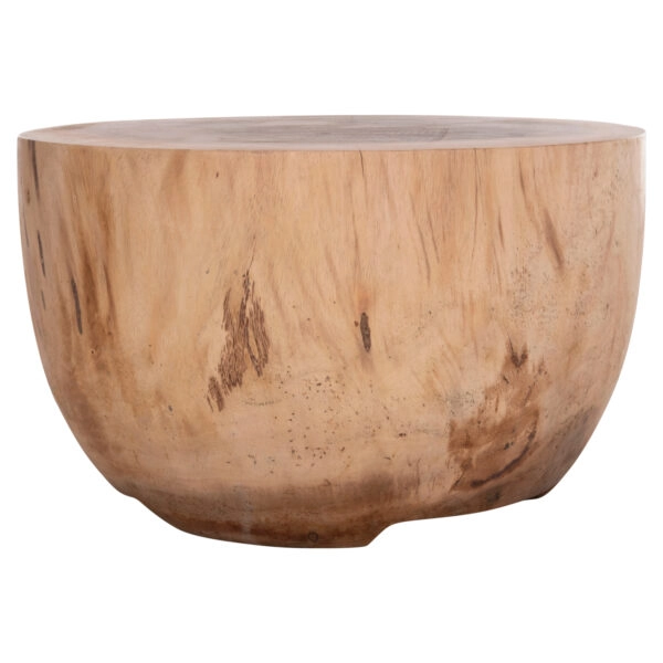 ΤΡΑΠΕΖΙ ΣΑΛΟΝΙΟΥ ΣΤΡΟΓΓΥΛΟ POMPU HM9794.11 ΜΑΣΙΦ ΞΥΛΟ SUAR ΣΕ ΦΥΣΙΚΟ Φ60x35Υεκ.