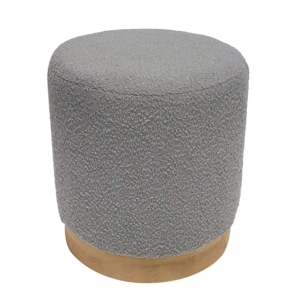 Σκαμπό  KENTUCK Με Ξύλινη Βάση Μπεζ Ύφασμα Μπουκλέ 38x38x40cm