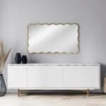Artekko Dia Χρυσός Μεταλλικός Καθρέπτης Τοίχου (61x2.5x110)cm