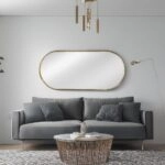 Artekko Dia Χρυσός Μεταλλικός Καθρέπτης Τοίχου (60x3x130)cm