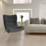Artekko Cloud Σκούρη Γκρι Υφασμάτινη Μπουκλέ Πολυθρόνα (97x80x100)cm