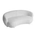 Artekko Cloud Λευκός Υφασμάτινος Μπουκλέ Τριθέσιος Καναπές (191x93x73)cm