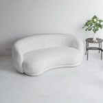 Artekko Cloud Λευκός Υφασμάτινος Μπουκλέ Τριθέσιος Καναπές (191x93x73)cm