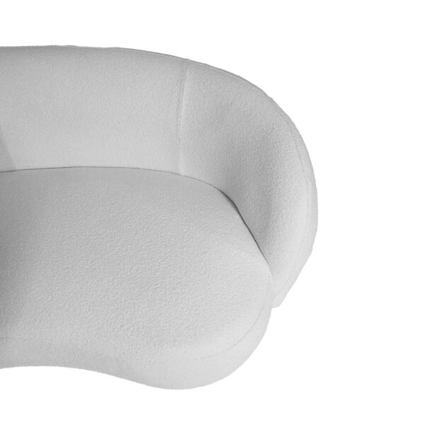 Artekko Cloud Λευκός Υφασμάτινος Μπουκλέ Τριθέσιος Καναπές (191x93x73)cm