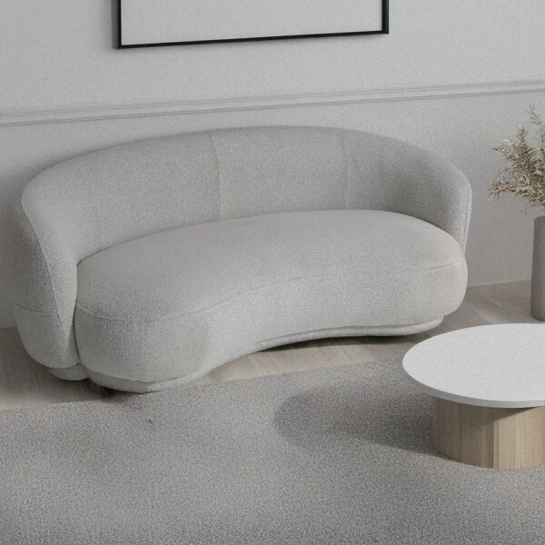 Artekko Cloud Μπεζ Υφασμάτινος Μπουκλέ Τριθέσιος Καναπές (191x93x73)cm