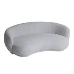 Artekko Cloud Υφασμάτινος Μπουκλέ Τριθέσιος Καναπές σε Λευκό του Πάγου (191x93x73)cm