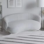 Artekko Cloud Υφασμάτινος Μπουκλέ Τριθέσιος Καναπές σε Λευκό του Πάγου (191x93x73)cm