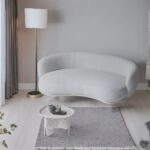 Artekko Cloud Υφασμάτινος Μπουκλέ Τριθέσιος Καναπές σε Λευκό του Πάγου (191x93x73)cm