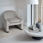 Artekko Cloud Μπεζ Υφασμάτινη Πολυθρόνα (76x76x71)cm