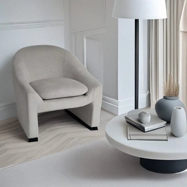 Artekko Cloud Μπεζ Υφασμάτινη Πολυθρόνα (76x76x71)cm