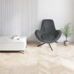 Artekko Cloud Γκρι Υφασμάτινη Περιστρεφόμενη Πολυθρόνα με Μαύρα Μεταλλικά Πόδια (87x77x73)cm