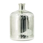 Artekko Pillar Διακοσμητικό Βάζο Γυαλί Ασημί (25x25x35)cm