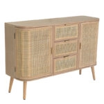 Artekko Cons Μπουφές MDF Ψάθα Φυσική Απόχρωση (119x40x81)cm